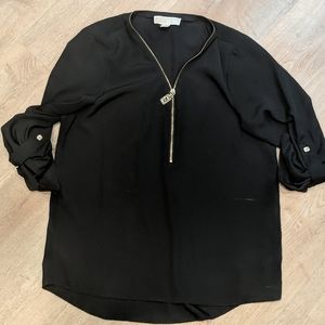 Michael kors blouse gold zip
